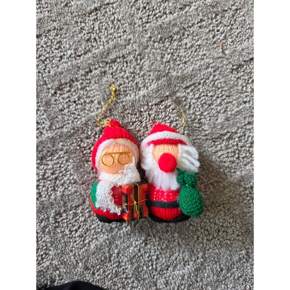 Knit Santa Ornaments – Set of 2 - Picture 1 of 2